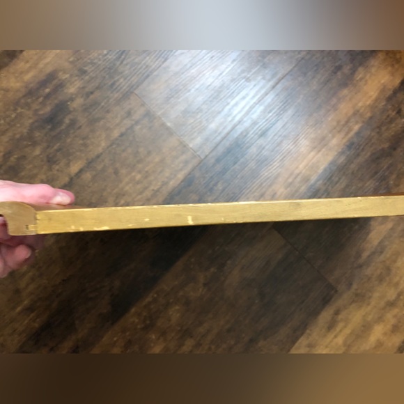 SALE Vintage Mid Century Serving Tray wood and glass with doily insert - Picture 6 of 8